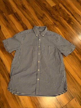 Vineyard Vines Men's Performance Short-Sleeve Blue Gingham Button-Up Shirt